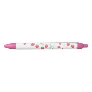 Kawaii Erdbeeren Ästhetik Stift - Süßer Rosa Schul