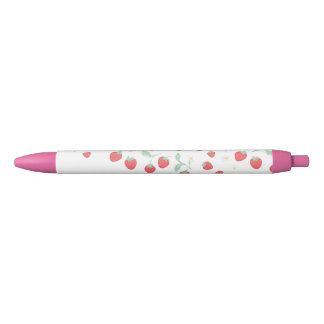 Kawaii Erdbeeren Ästhetik Stift - Süßer Rosa Schul