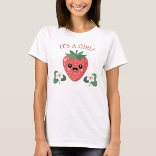 Kawaii Erdbeeren-Baby-Shower-Mama-in-spe-Es-ist-ei T-Shirt
