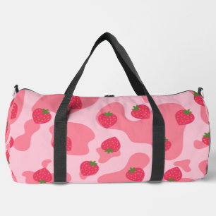 Kawaii Erdbeerkuh Muster Duffle Bag