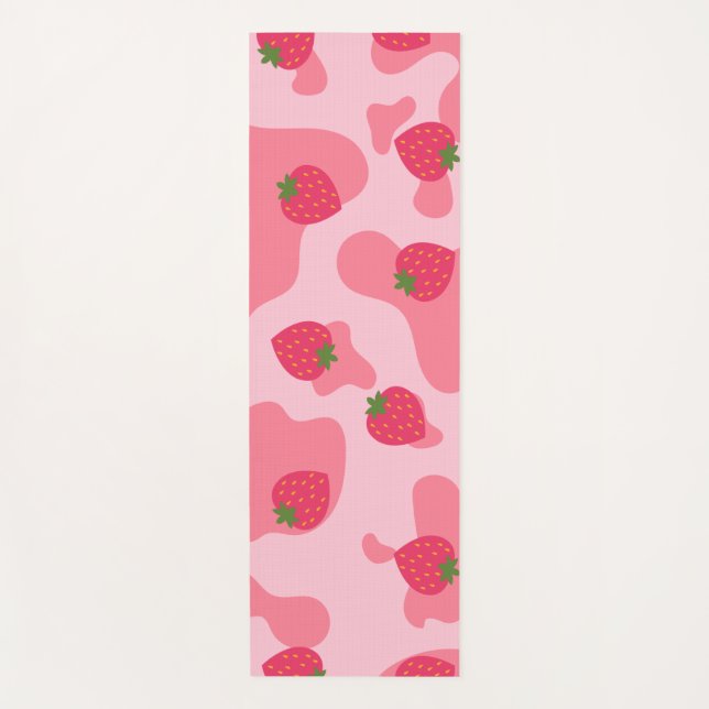 Kawaii Erdbeerkuh Muster Yogamatte (Vorderseite)