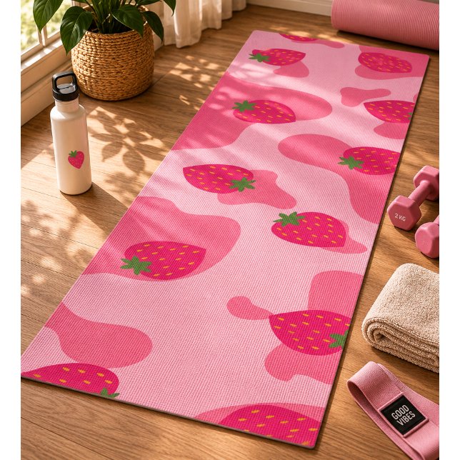 Kawaii Erdbeerkuh Muster Yogamatte (Von Creator hochgeladen)