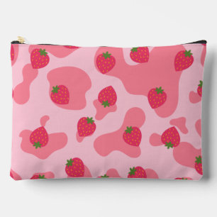 Kawaii Erdbeerkuh Muster Zubehörtasche