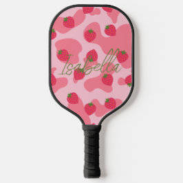 Kawaii Erdbeerkuh personalisiert Pickleball Schläger