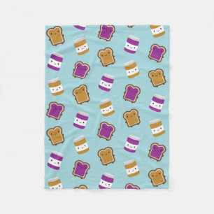 Kawaii Erdnussbutter- und Gelee-Sandwich-Paar Fleecedecke