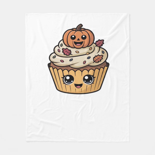 Kawaii Erntedank cupcake Klassischer T - Shirt Fleecedecke (Vorderseite)