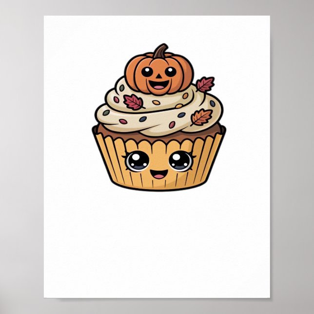 Kawaii Erntedank cupcake Klassischer T - Shirt Poster (Vorne)