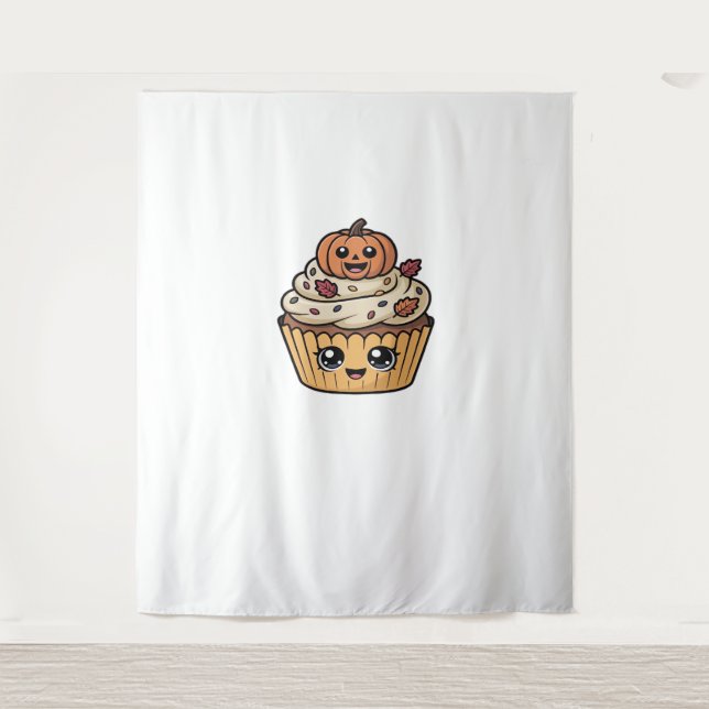 Kawaii Erntedank cupcake Klassischer T - Shirt Wandteppich (Vorderseite)