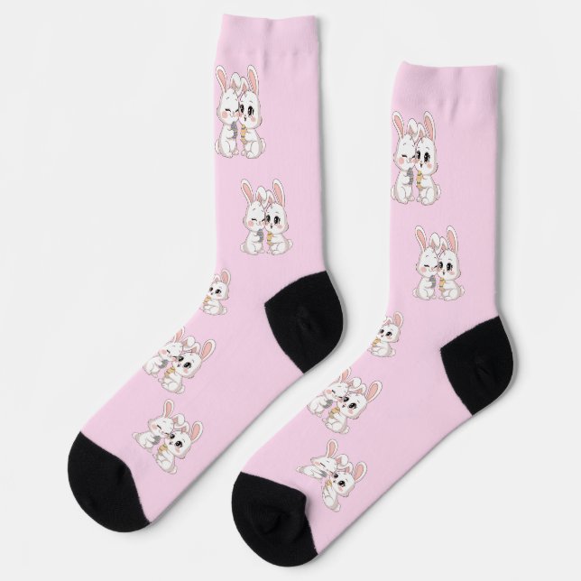 Kawaii Ester Bunnies Socken (Linkes Detail)