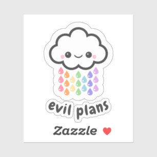 Kawaii Evil Plans Cloud Aufkleber