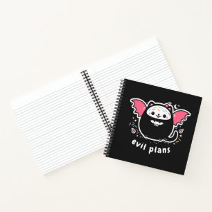 Kawaii Evil Plans Notebook mit Winged Kitty Notizbuch