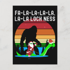 Kawaii Fa La La La Loch Ness Santa Alien Bigfooted Postkarte