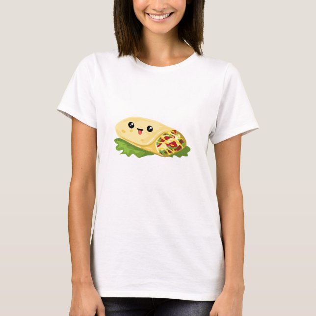 Kawaii Face Burrito Shirt für Liebhaber mexikanisc (Vorderseite)