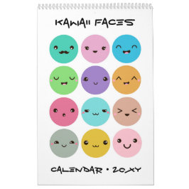 Kawaii fait face au calendrier pour enfants