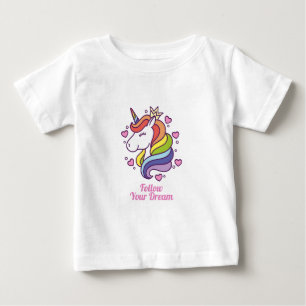 Kawaii Farbenfrohe Regenbogen Einhorn Baby T-shirt