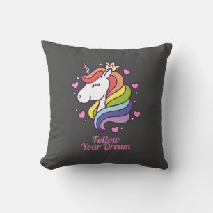 Kawaii Farbenfrohe Regenbogen Einhorn Kissen