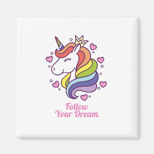 Kawaii Farbenfrohe Regenbogen Einhorn Magnet