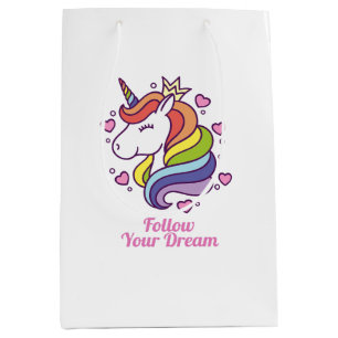 Kawaii Farbenfrohe Regenbogen Einhorn Mittlere Geschenktüte
