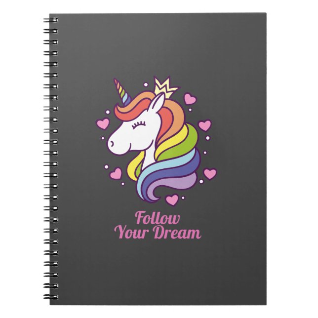 Kawaii Farbenfrohe Regenbogen Einhorn Notizblock (Vorderseite)
