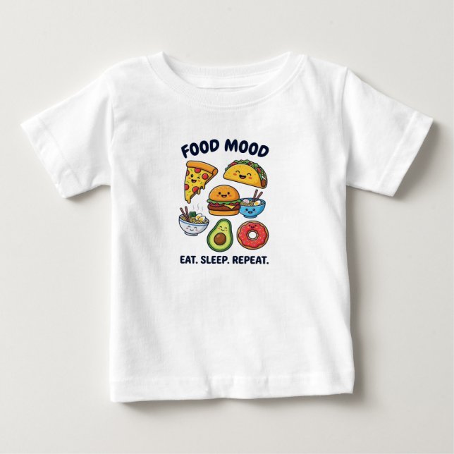 Kawaii Fast Food Mood Patterns Baby T-shirt (Vorderseite)