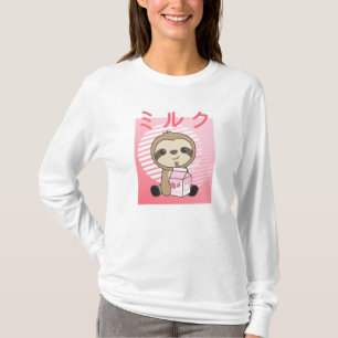 Kawaii Fault Retro Japanische Erdbeere Milkshake T-Shirt
