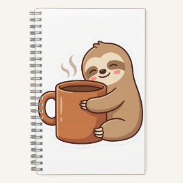 Kawaii Faultier Kaffee Spiralblock | Ästhetisches  Notizbuch