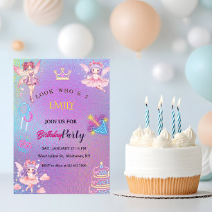 Kawaii-Feeen-Kindergeburtstag  Einladung