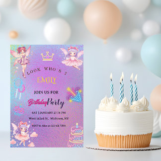 Kawaii-Feeen-Kindergeburtstag Einladung