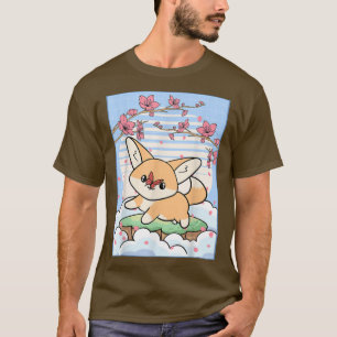 Kawaii Fennec Fo Cherry Blossom Japanisch Ästhetik T-Shirt