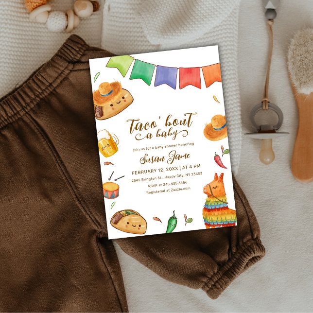Kawaii Fiesta Taco 'Bout A Baby Shooter Einladung (Kawaii Fiesta Taco 'Bout A Baby Shower Invitation)