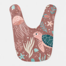 Kawaii Fisch & Ozeane Tiere Print Baby Bibs