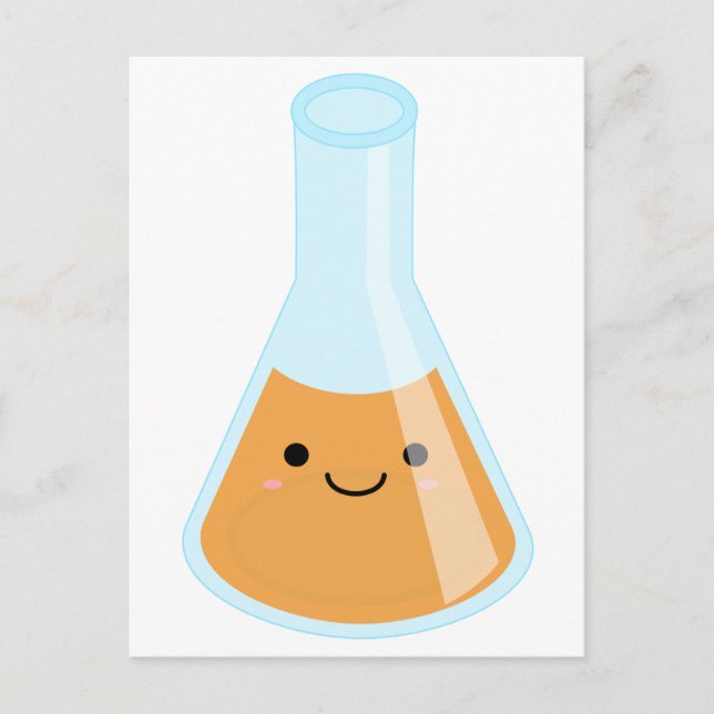 Kawaii-Flasche mit niedlicher Orangenalchemie Postkarte (Vorderseite)