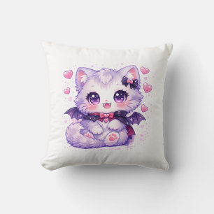 Kawaii-Fledermaus-Kitty – Süße Vampir-Flügelkatze Kissen