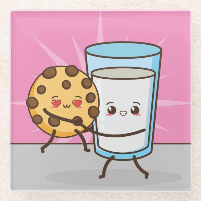 Kawaii Food Glass Untersetzer (Vorderseite)