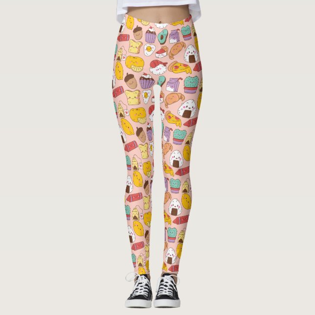 Kawaii Food Leggings (Vorderseite)