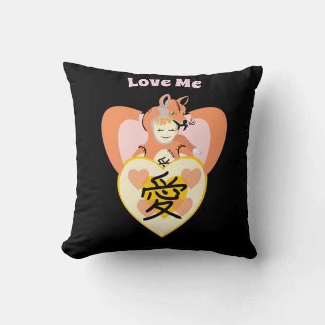 Kawaii Foxy Cosplay Liebe Herz Kissen (Vorderseite)