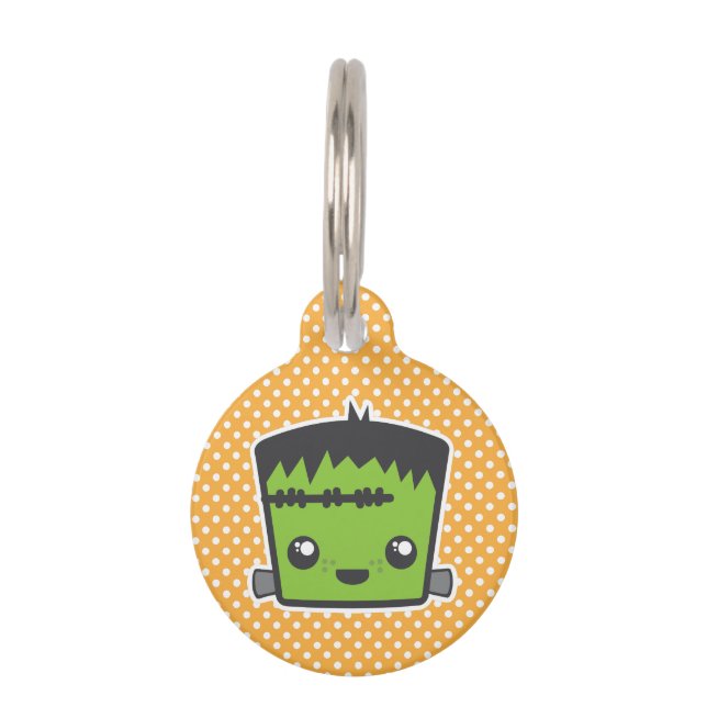 Kawaii Frankenstein Erkennungsmarke Tiernamensmarke (Vorderseite)