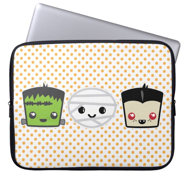 Kawaii Frankenstein Mummy Dracula Laptop Sleeve (Vorderseite)