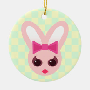 Kawaii freche Häschen-Mädchen-Figur Schmuckstück Keramik Ornament