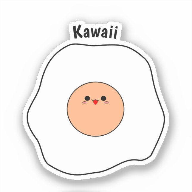 Kawaii Fried Egg Vinyl Sticker (Vorderseite)