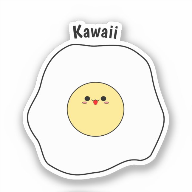 Kawaii Fried Egg Vinyl Sticker (Vorderseite)