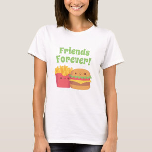 Kawaii-Fritten und Burger, Freunde für immer T-Shi T-Shirt