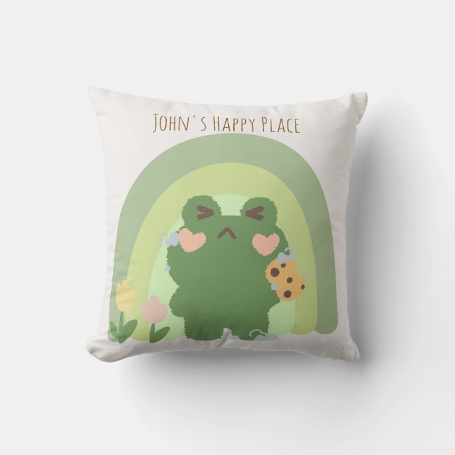 Kawaii Frog Joy Coussin (Recto)