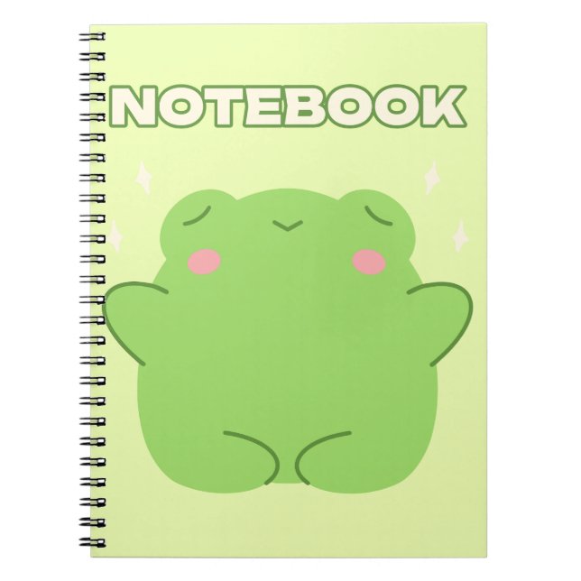 Kawaii Frog Notebook Notizblock (Vorderseite)