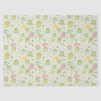 Kawaii Frog Rainy Day Pattern Wrapping Paper Seidenpapier