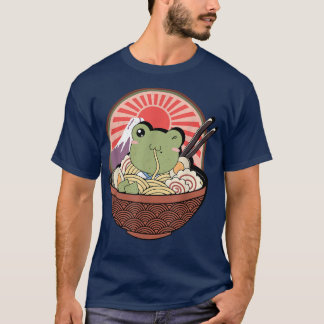 Kawaii Frog Ramen Japanese Noodle Anime Frengkids  T-Shirt