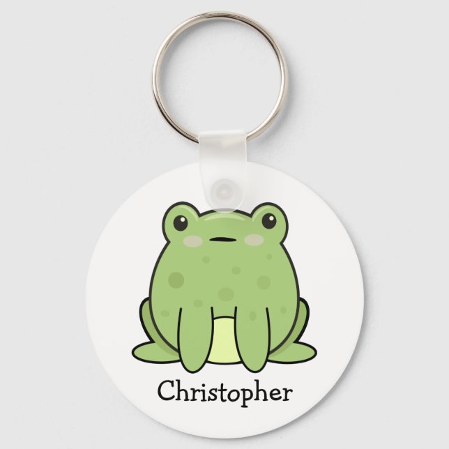 Kawaii Frog, Toad Personalisiert Schlüsselanhänger (Vorderseite)
