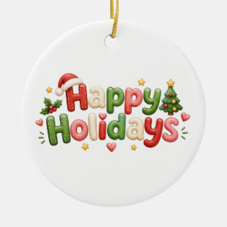 Kawaii Frohe Weihnachten Keramik Ornament
