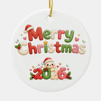 Kawaii Frohe Weihnachten Keramik Ornament