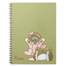 Kawaii-Frosch mit Matcha-Kuchen personalisiertes N